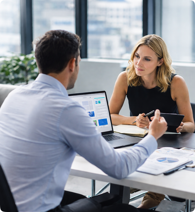 GetWebb developers analyzing data charts and performance metrics for a client website.